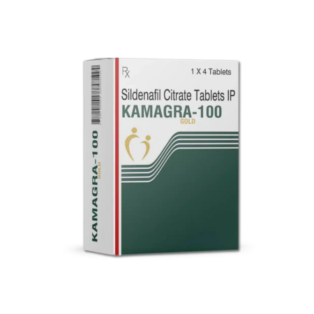 Packung Kamagra Gold 100 mg Sildenafil Citrat Tabletten von Ajanta Pharma – 4 Stück Packung zur Behandlung von Erektionsstörungen